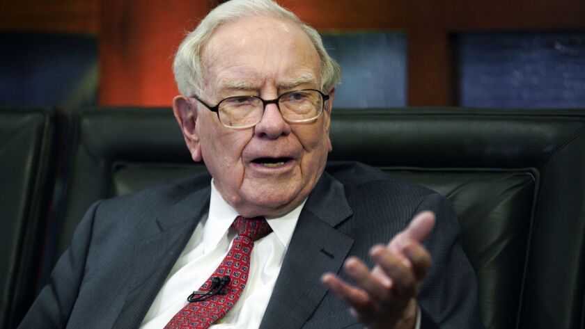 Berkshire Hathaway Chairman and CEO Warren Buffett speaks during an interview in Omaha last month.