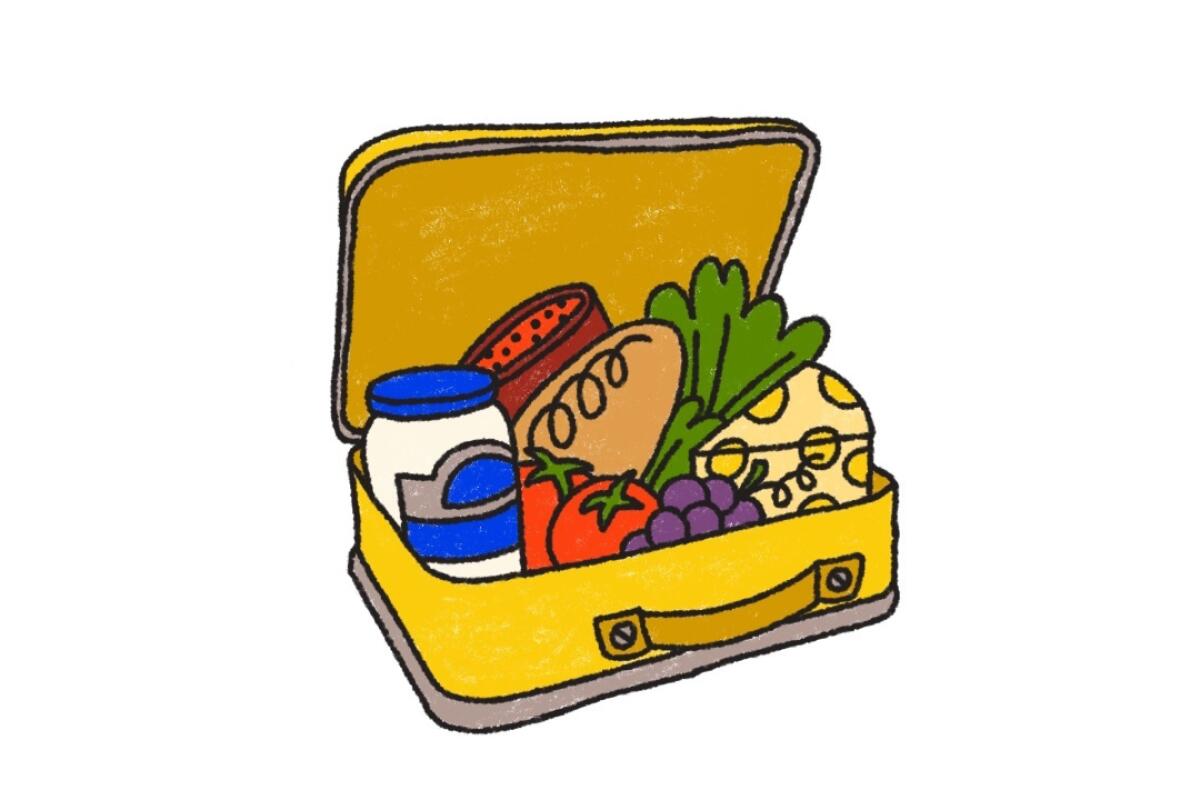Illustration for the Food section, story is about School Lunches.
