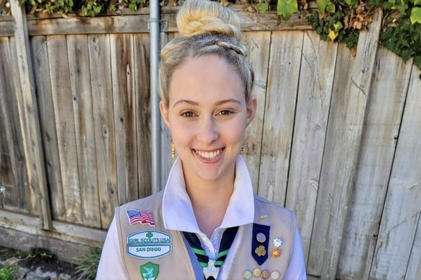 Coronado student Nevaeh Henrich, 17, receives rarely awarded Girl Scout Medal of Honor for helping save a person’s life.