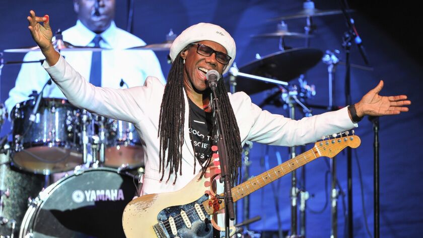 Nile Rodgers of Chic performs at Oracle Arena in 2017 in Oakland, California.