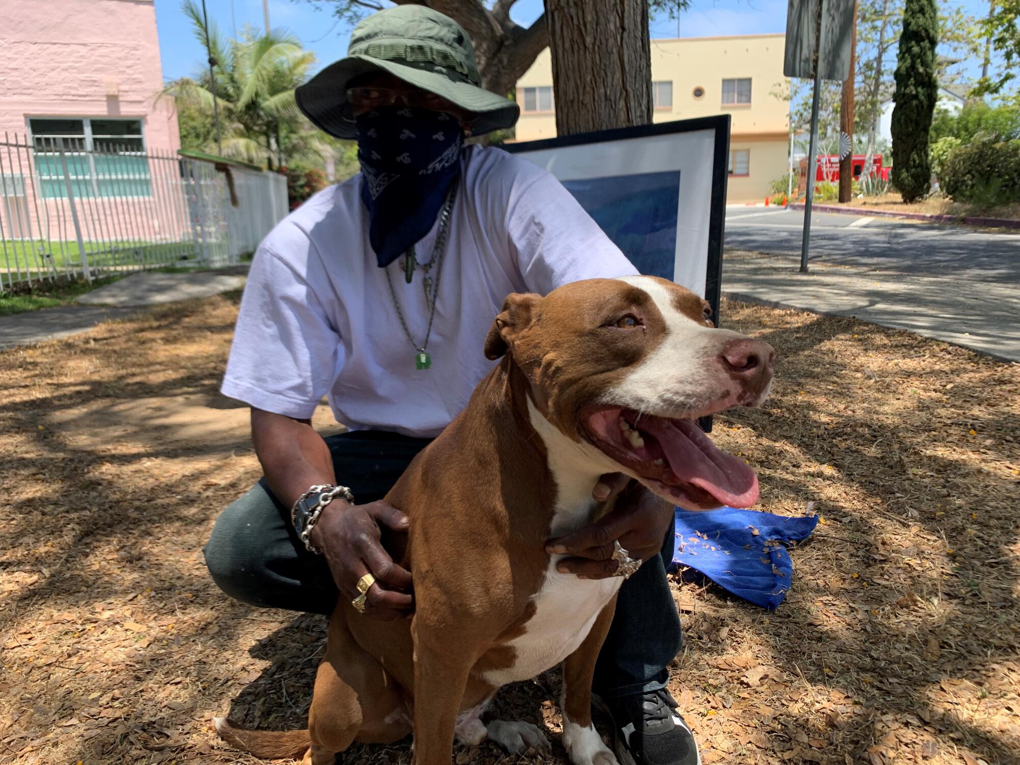 Blue, on Venice Boulevard near Electric Avenue