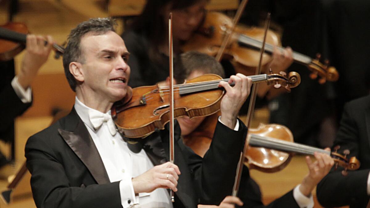 Gil Shaham is photographed during a 2013 concert with the LA Phil at Walt Disney Concert Hall.