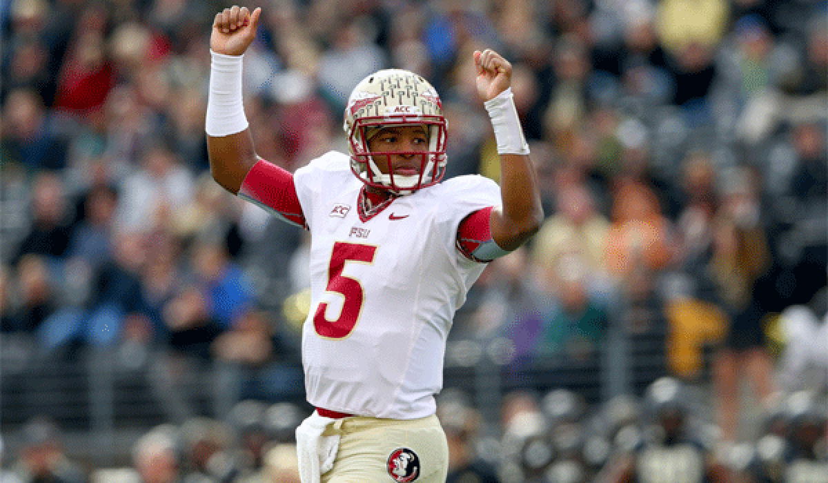 Florida State quarterback Jameis Winston celebrates a touchdown Saturday during the Seminoles' 59-3 victory over Wake Forest.