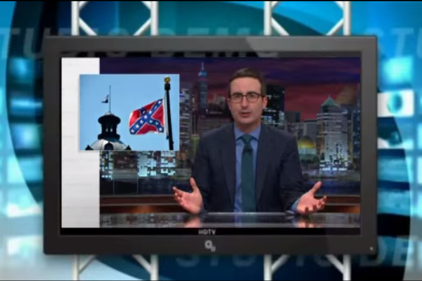 "Last Week Tonight" host John Oliver attacks South Carolina for flying the Confederate battle flag in the wake of the Charleston church shooting.