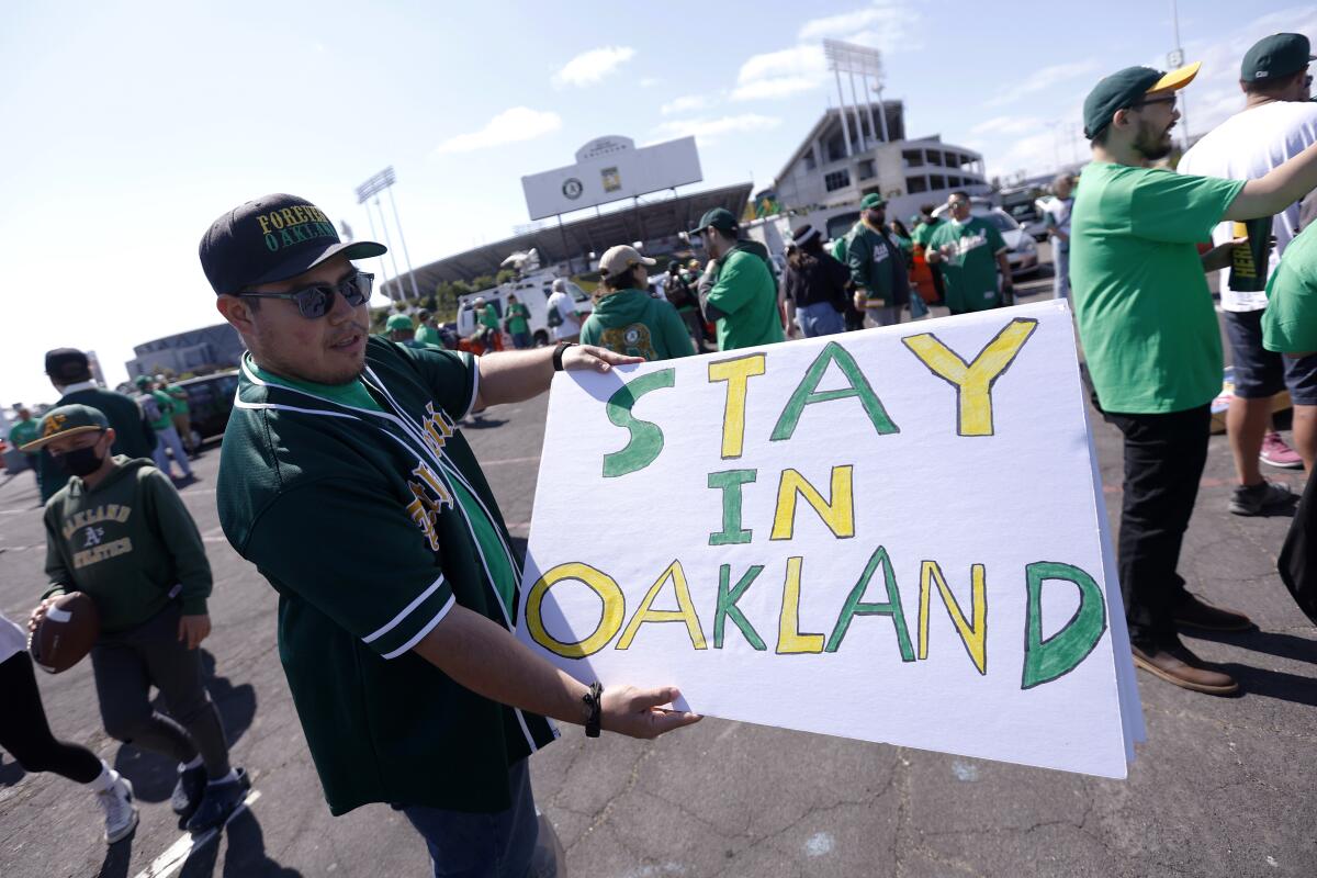 Oakland Athletics fans take 'reverse boycott' protest to Coliseum