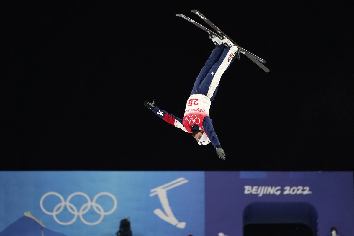 United States' Megan Nick competes during the women's aerials finals at the 2022 Winter Olympics