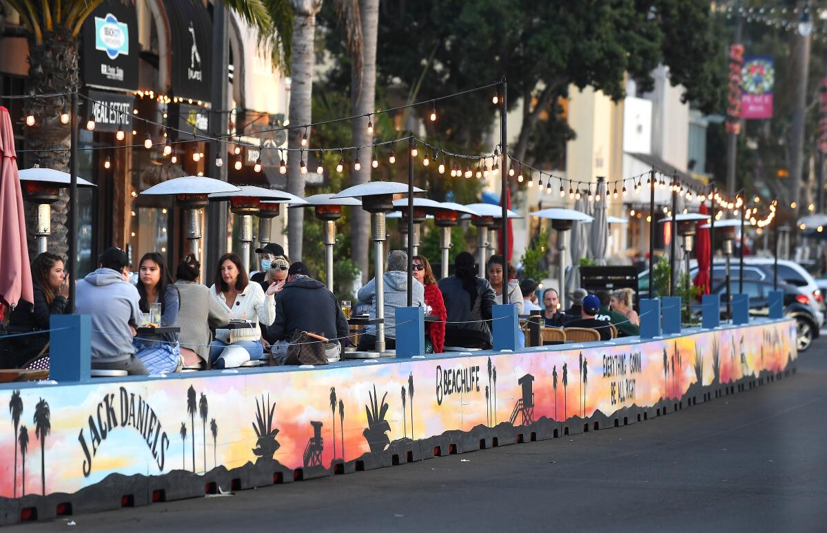 Customers at outdoor tables