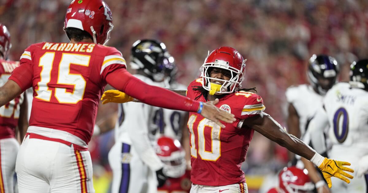 Patrick Mahomes and Chiefs edge Ravens by a toe to win NFL season opener