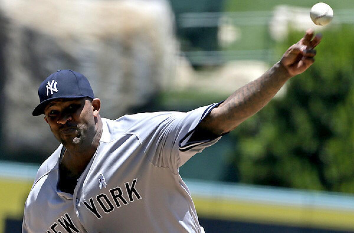 Yankees starter CC Sabathia has a 13-year career record of 205-115 with a 3.60 earned-run average.