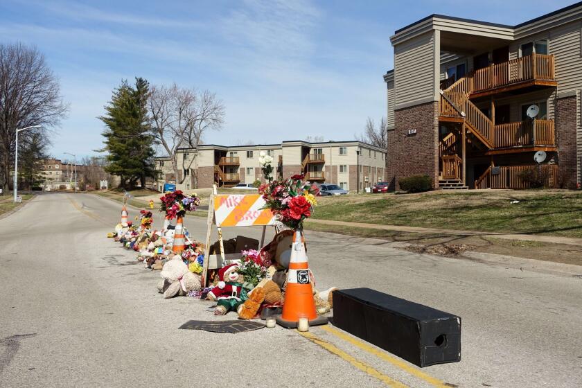 A makeshift memorial in Ferguson, Mo. A new play will dramatize the shooting of Michael Brown.
