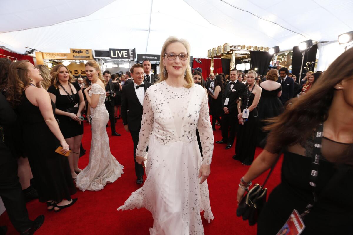 Streep arrives at the SAG Awards in Los Angeles on Jan. 29, 2017.