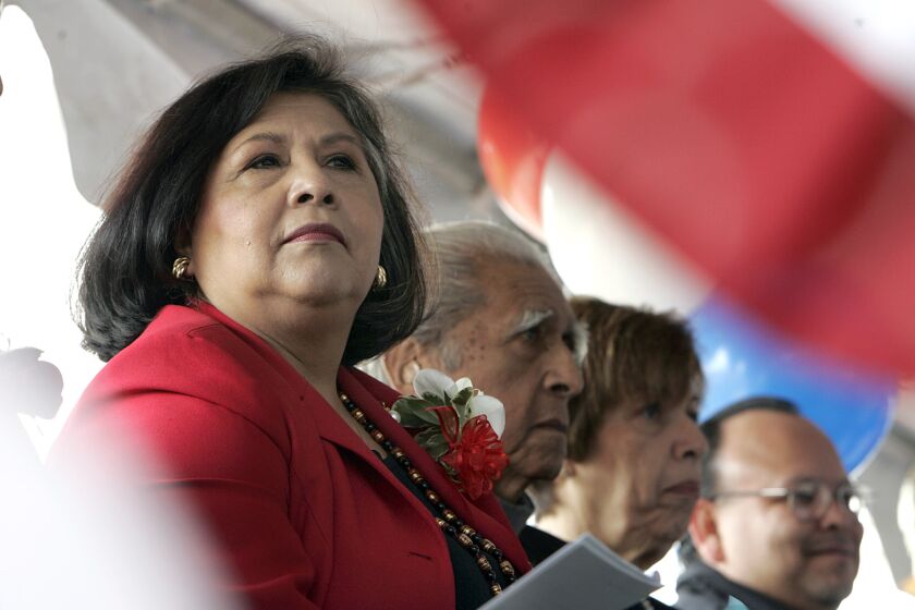 Los Angeles County Supervisor Gloria Molina, Wednesday dedicated the East Los Angeles City Hall before hundreds of residents and local politicans with music and speeches. January 31, 2007
