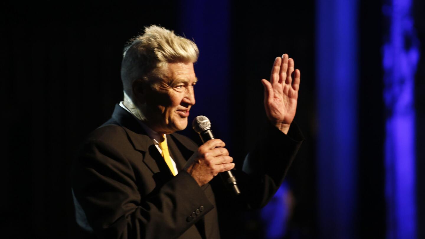 A benefit for the David Lynch Foundation took place at the Theater at the Ace Hotel on Wednesday night. The show, which featured artists like Duran Duran and Moby performing music from Lynch's films and influenced by him, was put on to raise money for Lynch's meditation programs. David Lynch above thanks the crowd at the end of the show.