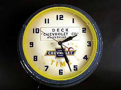 Vintage Chevrolet dealers clock ($1,800), from Track 16 Gallery in Santa Monica, (310) 264-4678.