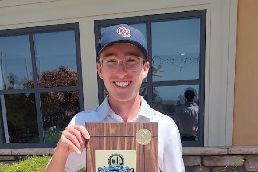 Max Emberson, shown at last week's Northern Regional, won the Southern Section individual golf championship