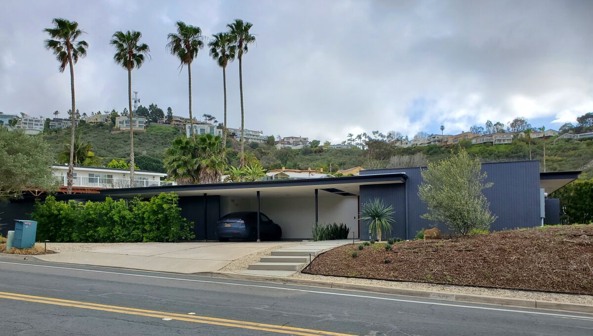 The Lloyd and Raymona Swortwood Speculation House at 7390 Via Capri has been designated historic.