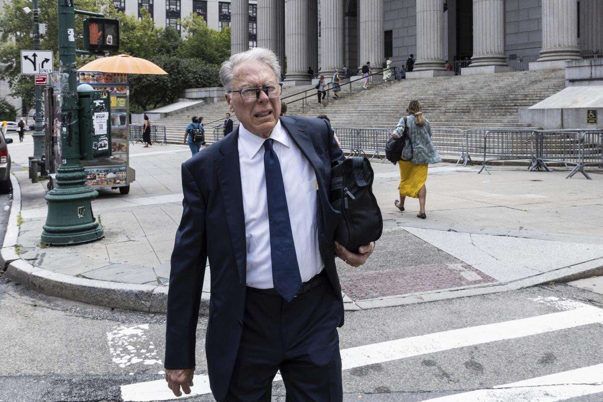 Wayne LaPierre, former CEO of the National Rifle Association, arrives at civil court in New York.