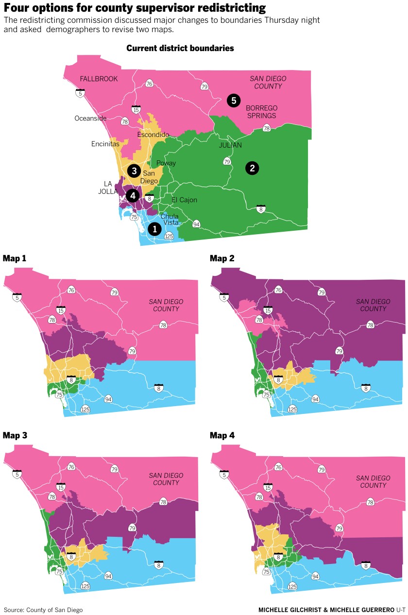 Four options for county supervisor redistricting