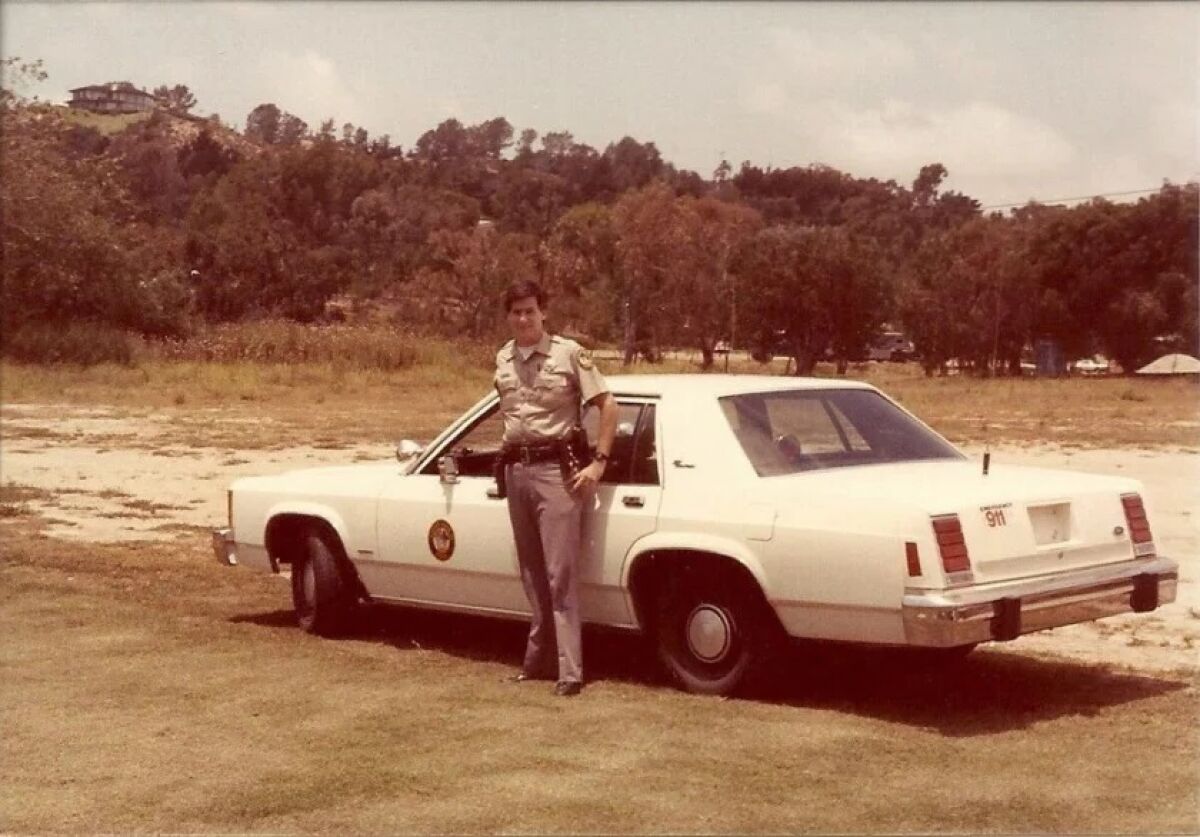 Rancho Santa Fe Patrol Chief Matt Wellhouser on the job in 1980.