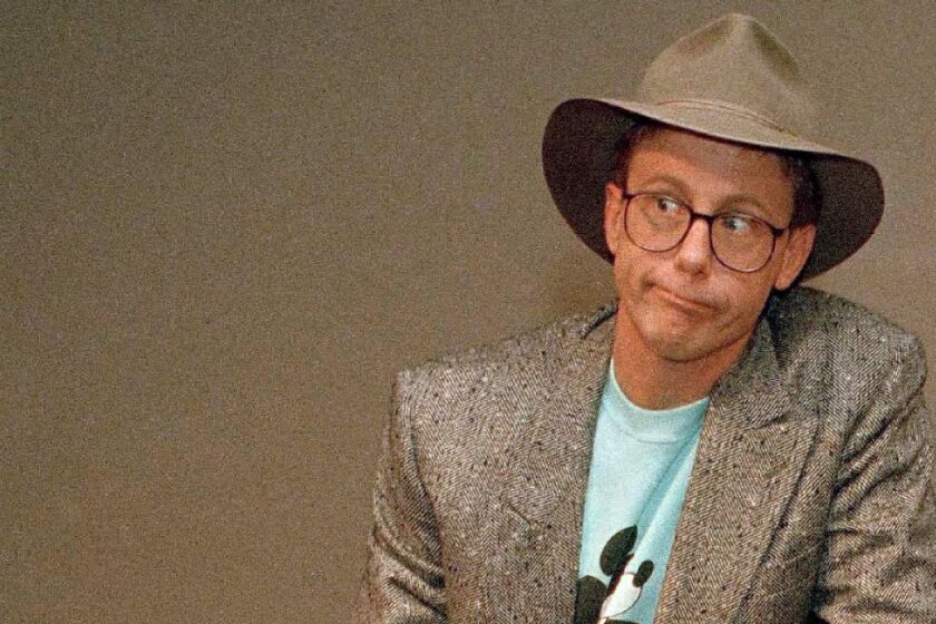 FILE - In this May 19, 1988, file photo, Harry Anderson poses after a press conference in New York. Authorities said, Monday, April 16, 2018, that actor Harry Anderson of "Night Court" comedy series fame died in North Carolina. (AP Photo/Richard Drew, File)