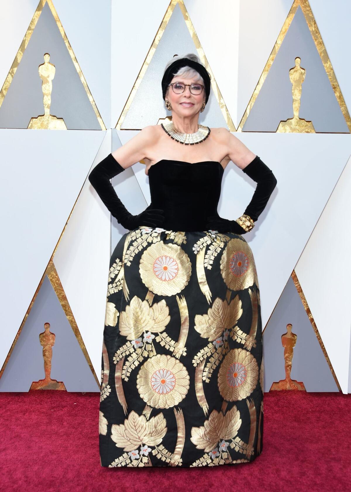 Actress Rita Moreno arrives for the 90th Academy Awards on Sunday.