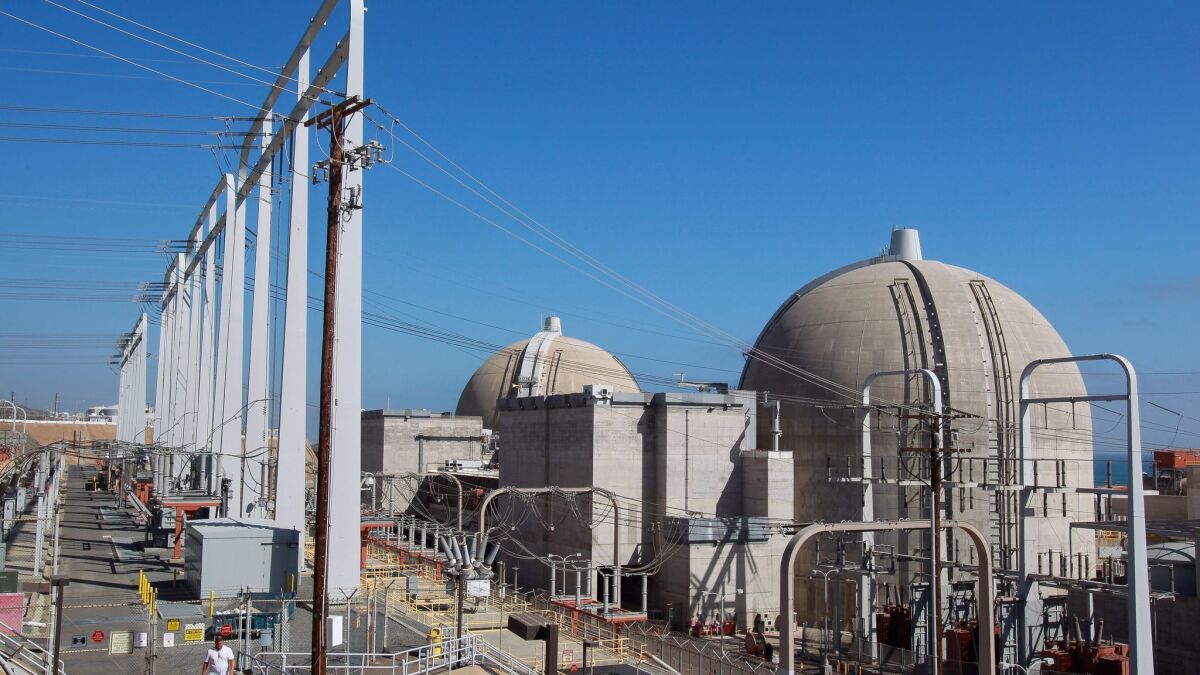 File photo of Units 2 and 3 of the now-shuttered San Onofre Nuclear Generating Station from 2016.