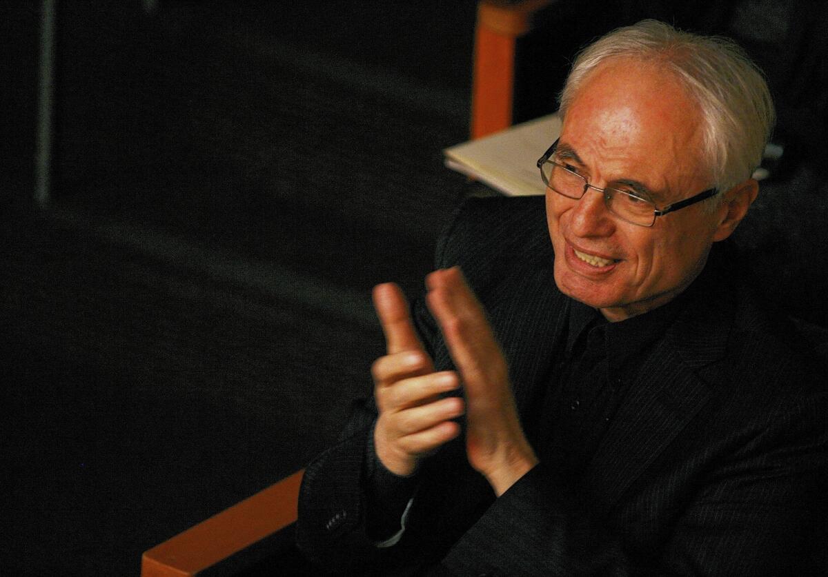 Composer Tigran Mansurian watches as musicians perform his music during the Dilijan Chamber Music series' "Celebrating."