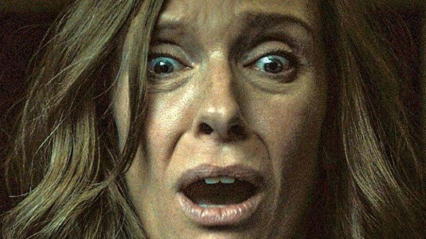 Toni Collette in a scene from the movie "Hereditary."