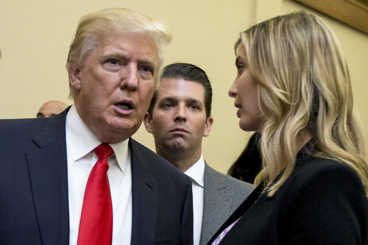 Donald, Donald Jr. and Ivanka Trump in 2013