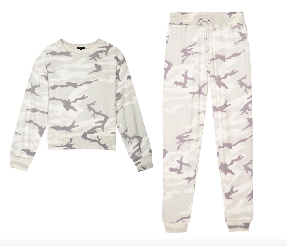 Rails' Ramona top and Oakland bottoms in stone camo.