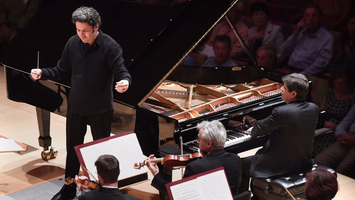 Pianist Javier Perianes performs Mozart's Piano Concerto No. 27 with conductor Gustavo Dudamel and the LA Philharmonic at Walt Disney Hall Sunday