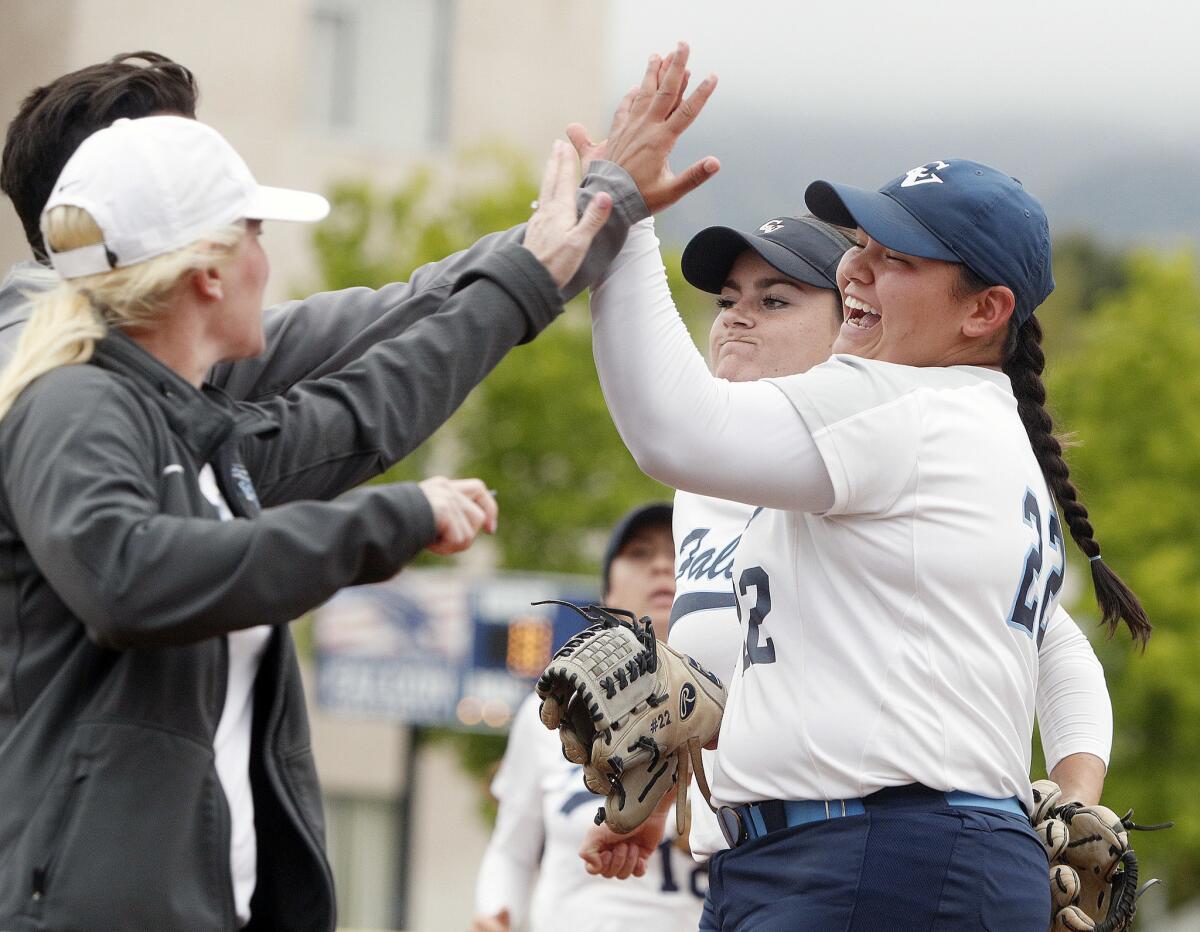 Crescenta Valley's pitcher Dee Dee Hernandez helped teh Falcons win a CIF Southern Section title.