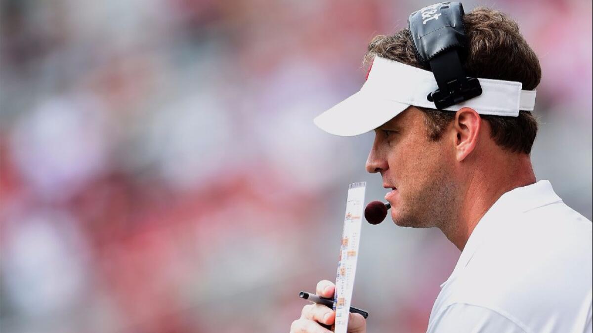 Alabama offensive coordinator Lane Kiffin and the Crimson Tide will face the Trojans, for whom Kiffin was formerly the head coach, on Saturday.