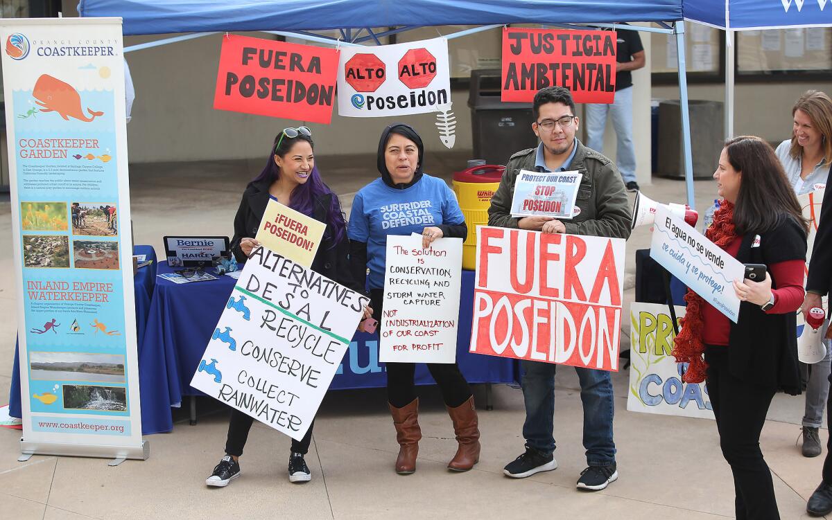 Demonstrators outside the Poseidon hearings in 2019.