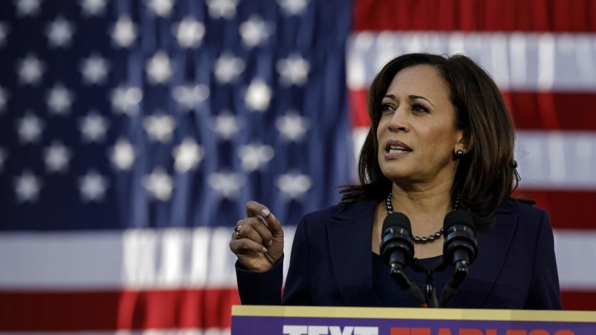 Sen. Kamala Harris (D-Calif.) says nobody told her about a $400,000 settlement of a sexual harassment suit filed against one of her top aides when she was state attorney general.