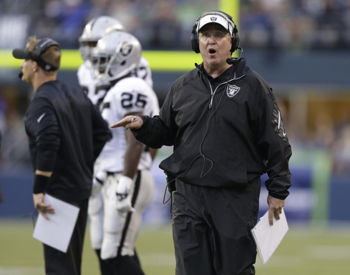 Tony Sparano, Oakland's offensive line coach under Dennis Allen, was named interim head coach on Tuesday.