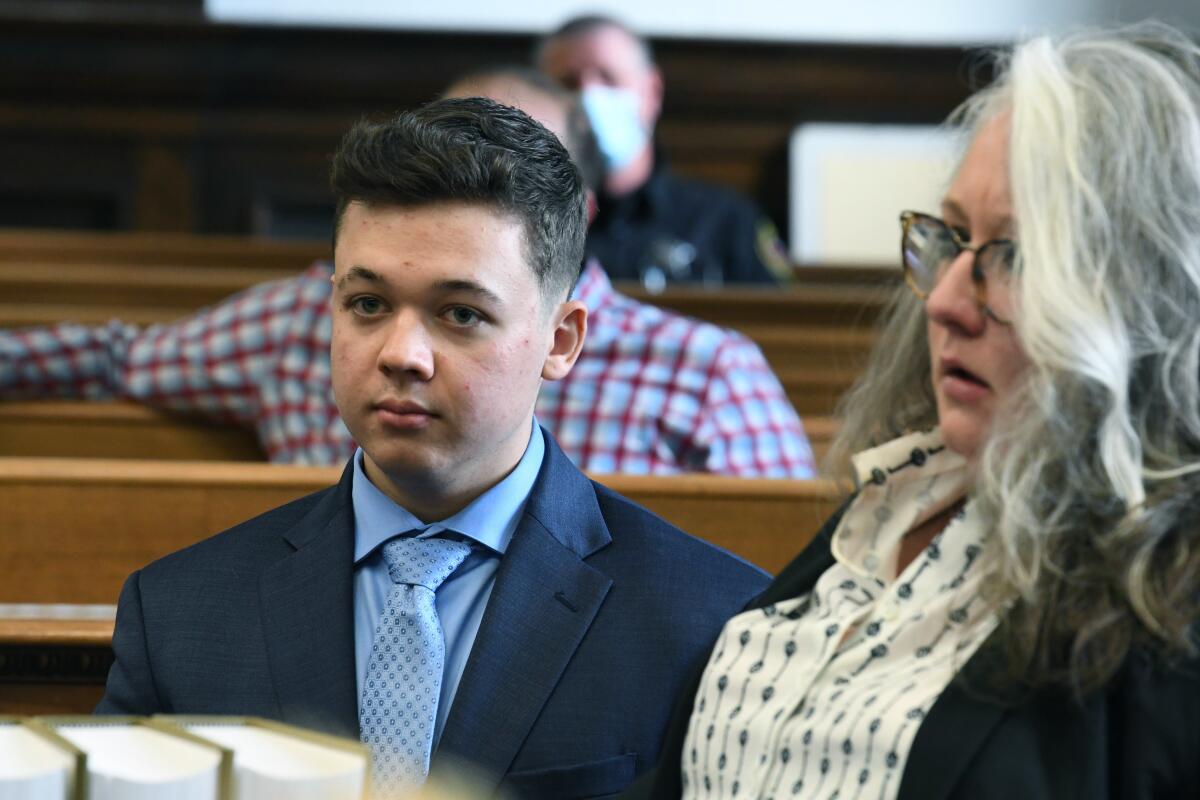 Defendant Kyle Rittenhouse at a pre-trial hearing