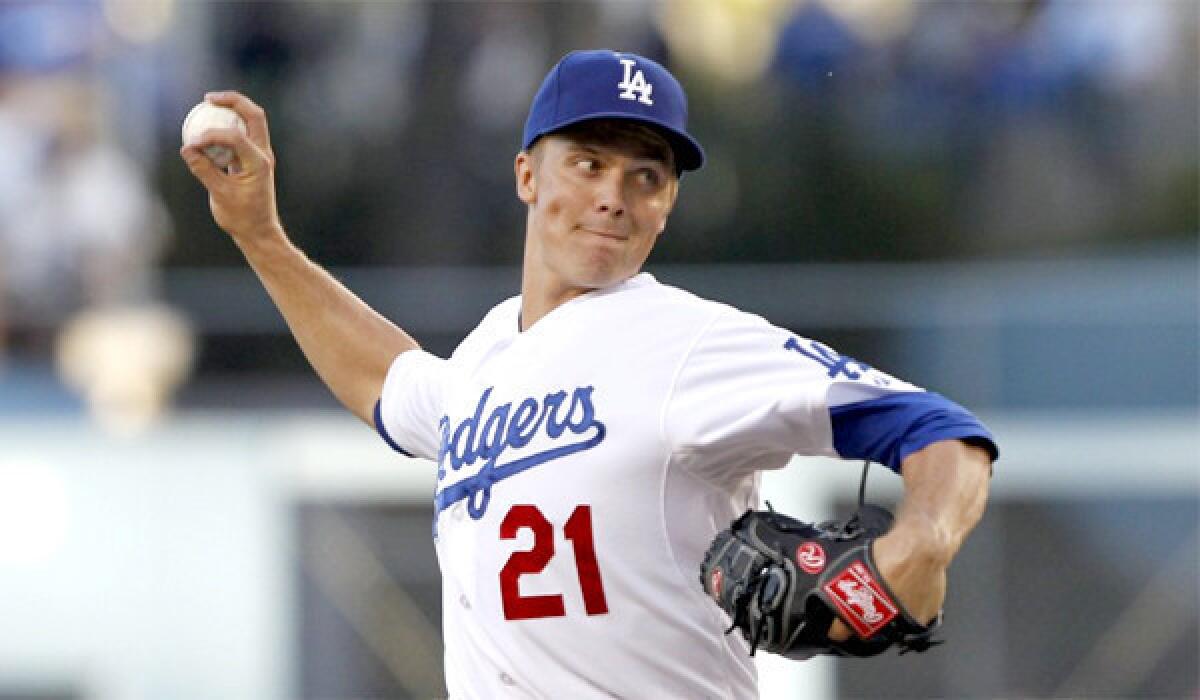 Zack Greinke gave up four earned runs on 12 hits over seven innings for the Dodgers while striking out five Philadelphia batters in L.A.'s 6-4 victory.