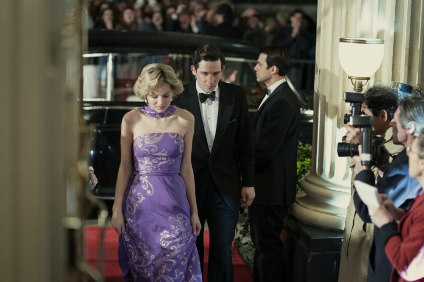 Princess Diana (EMMA CORRIN) and Prince Charles (JOSH O'CONNOR) in "The Crown" season 4.