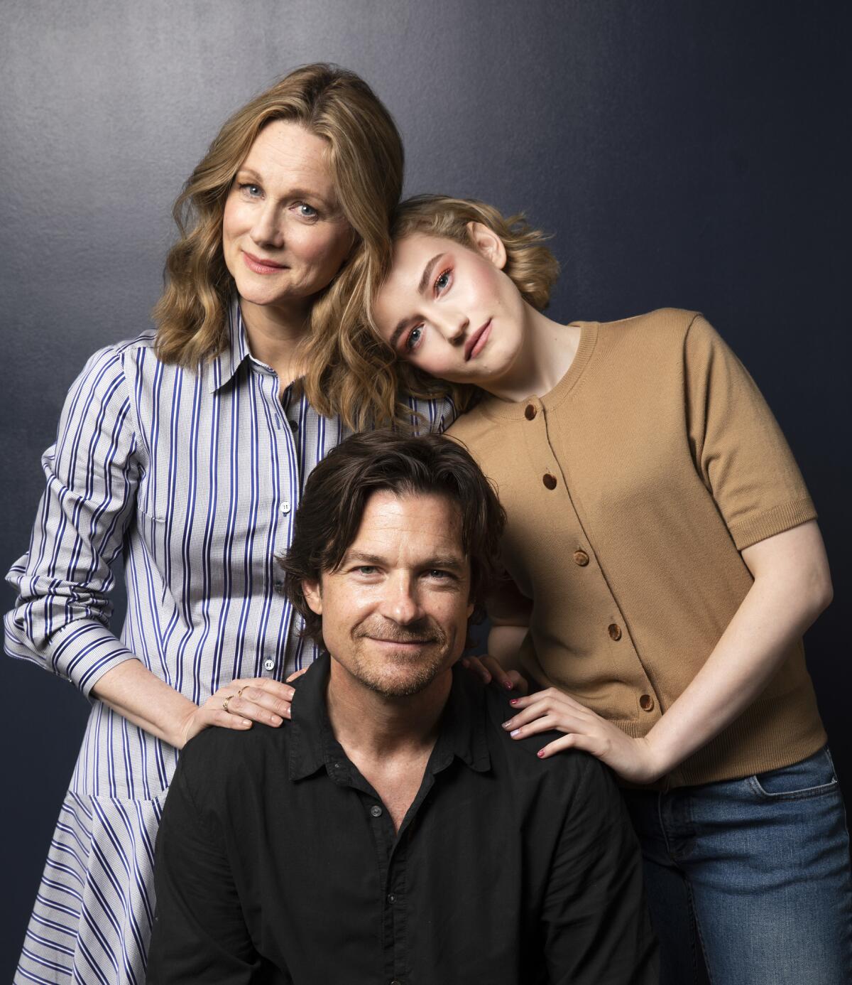 Laura Linney from left, Jason Bateman, and Julia Garner.