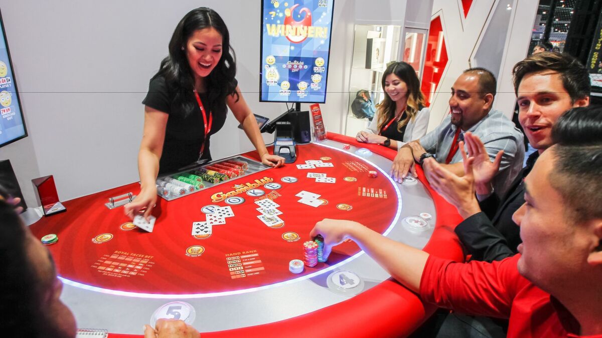 Coming soon to a casino near you (possibly Harrah's Resort SoCal), is Gamblit Poker Live! which pits two to six players against each other in a quick-draw game that includes a game show-like button to hit. Adding to the modern feel, each player chooses an emoji to represent them.