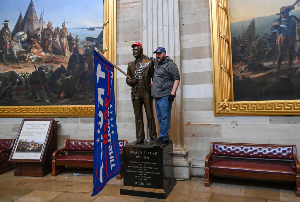 A Trump supporter in the Capitol