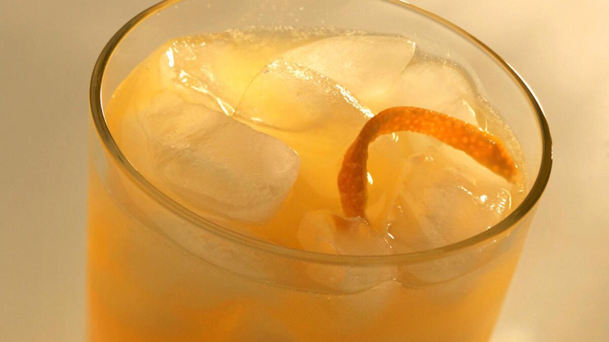 Tiger's Eye cocktail: A drink made with pisco and fresh orange juice.