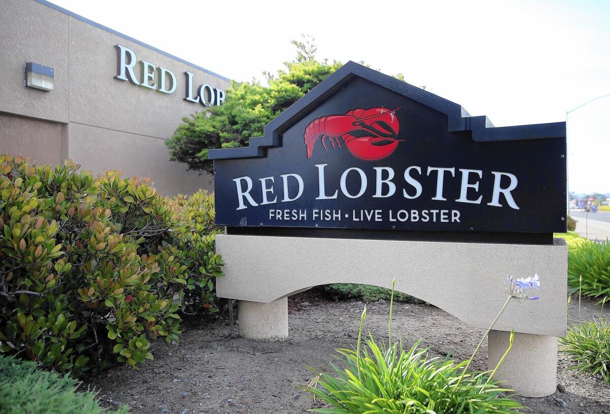After tax and transaction costs, the Red Lobster sale will leave Darden with $1.6 billion. The Orlando, Fla., company plans to use $1 billion to retire outstanding debt and up to $600 million to fund a new share repurchase program. Above, a Red Lobster outlet in San Bruno, Calif.