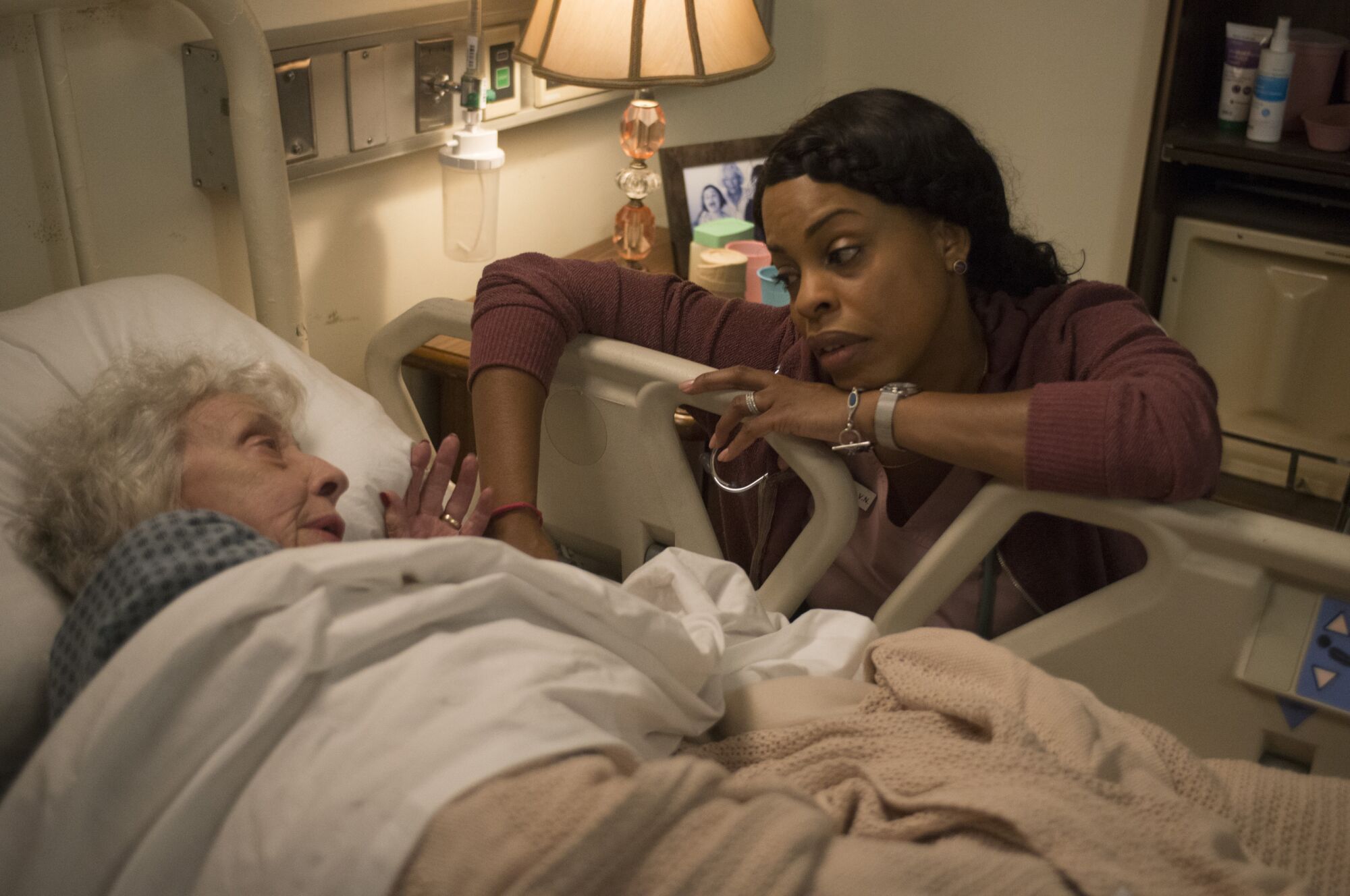 Ann Guilbert, left, with Niecy Nash in "Getting On."