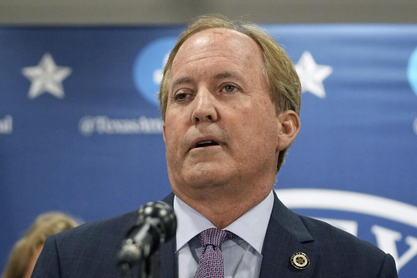 FILE - Texas Attorney General Ken Paxton makes a statement at his office, May 26, 2023, in Austin, Texas. The Texas Senate is set to gavel in Tuesday, Sept. 5, 2023, for the impeachment trial of state Attorney General Ken Paxton, a formal airing of corruption allegations that could lead Republican lawmakers to oust one of their own as lead lawyer for America's largest red state.(AP Photo/Eric Gay, File)