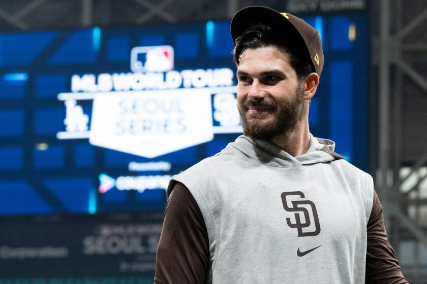 SEOUL, SOUTH KOREA - MARCH 17: Dylan Cease #84 of San Diego Padres walks back to dugout prior to the exhibition game between Team Korea and San Diego Padres at Gocheok Sky Dome on March 17, 2024 in Seoul, South Korea. (Photo by Gene Wang/Getty Images)