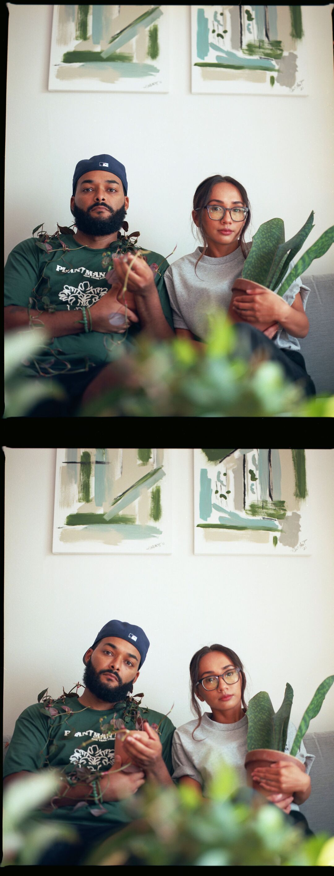Plant Man P and Plant Lady P take a family portrait for the Outro in Image issue 3.