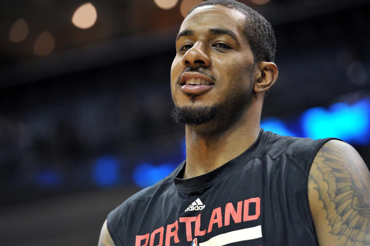 Portland Trail Blazers forward LaMarcus Aldridge will miss six to eight week because of a torn ligament in his left thumb which will require surgery.