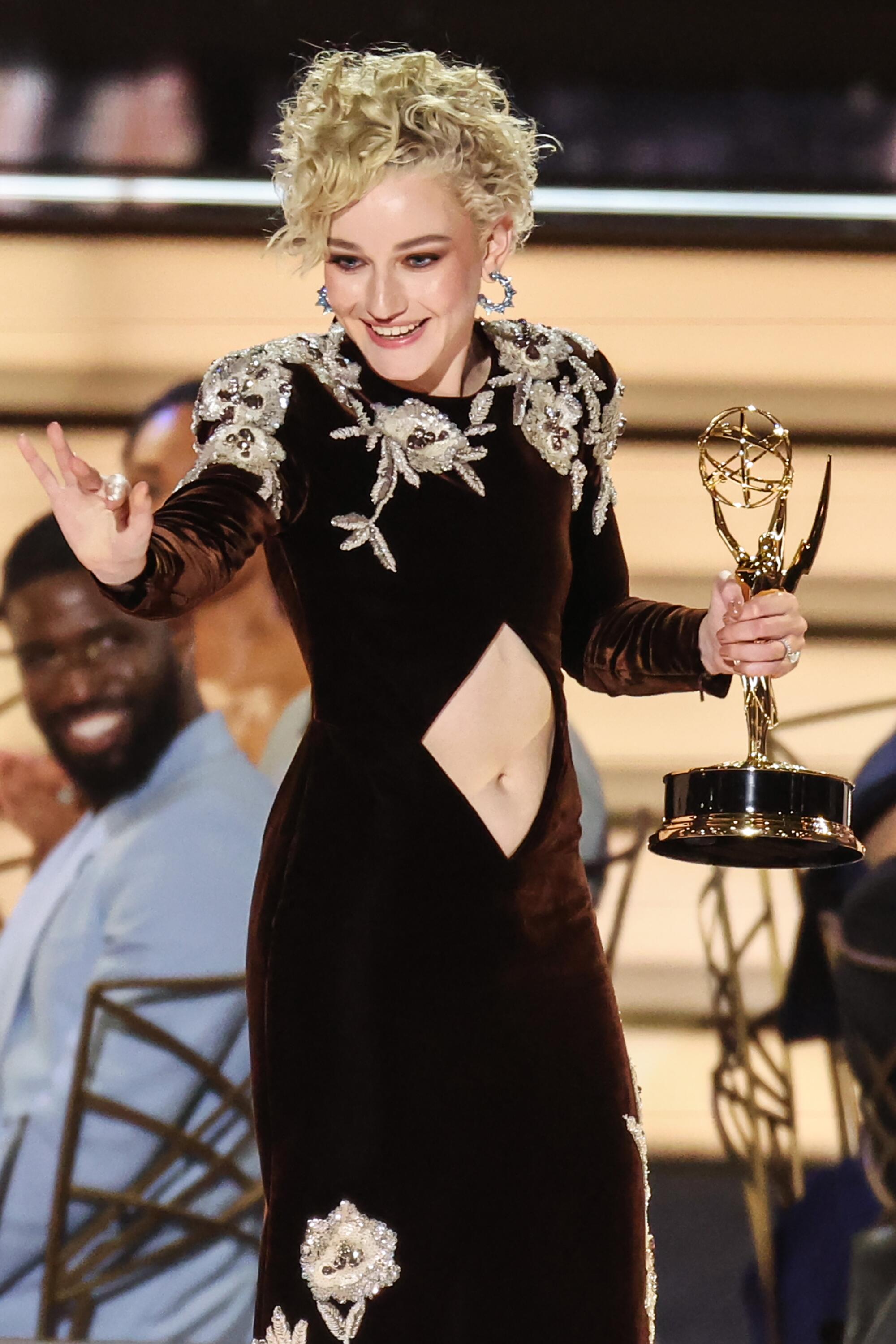 Julia Garner accepts the award for Outstanding Supporting Actress in a Drama Series award for "Ozark" 